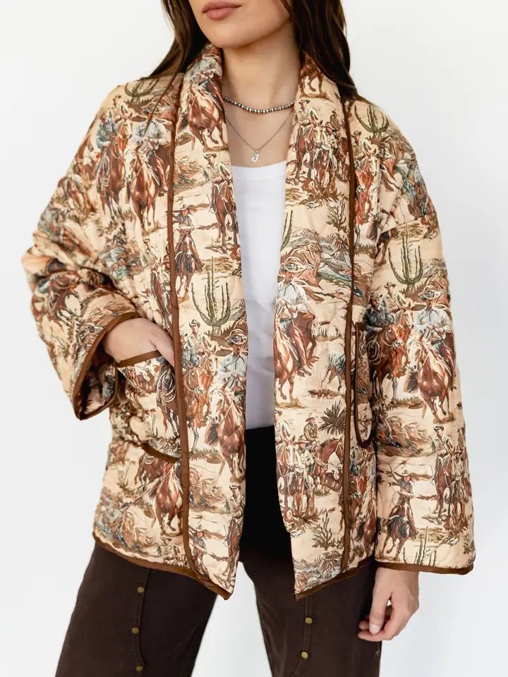 Cowboy Quilted Jacket - Blush & Cactus