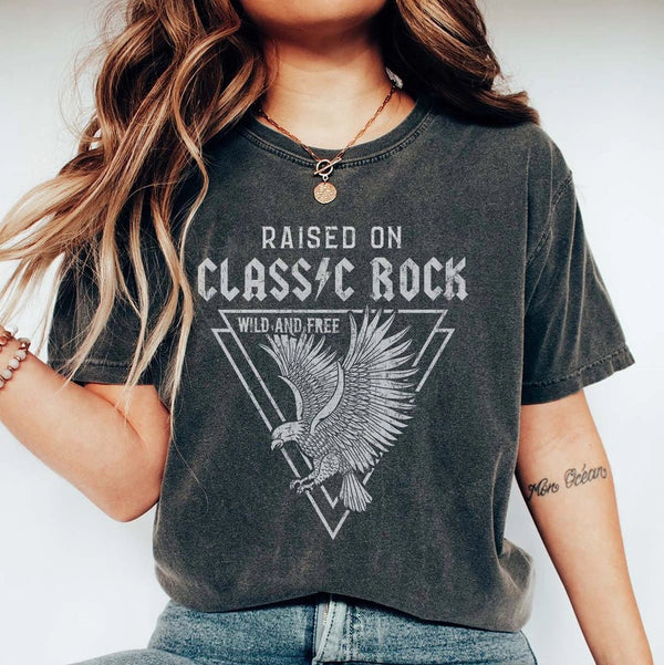 Raised On Classic Rock Shirt - Blush & Cactus