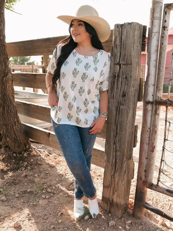 Cactus Crew Neck Tee