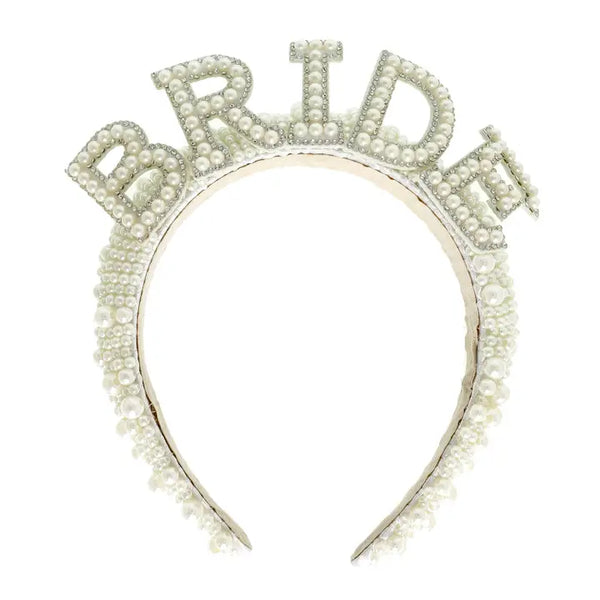 Fashion Pearl Rhinestone Pave Bridal Headband
