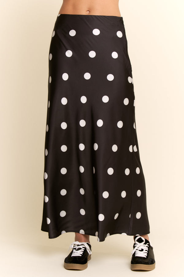 Davi & Dani Polka Dot Long Skirt