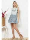 Smocked Ruffle Tiered Mini Skirt