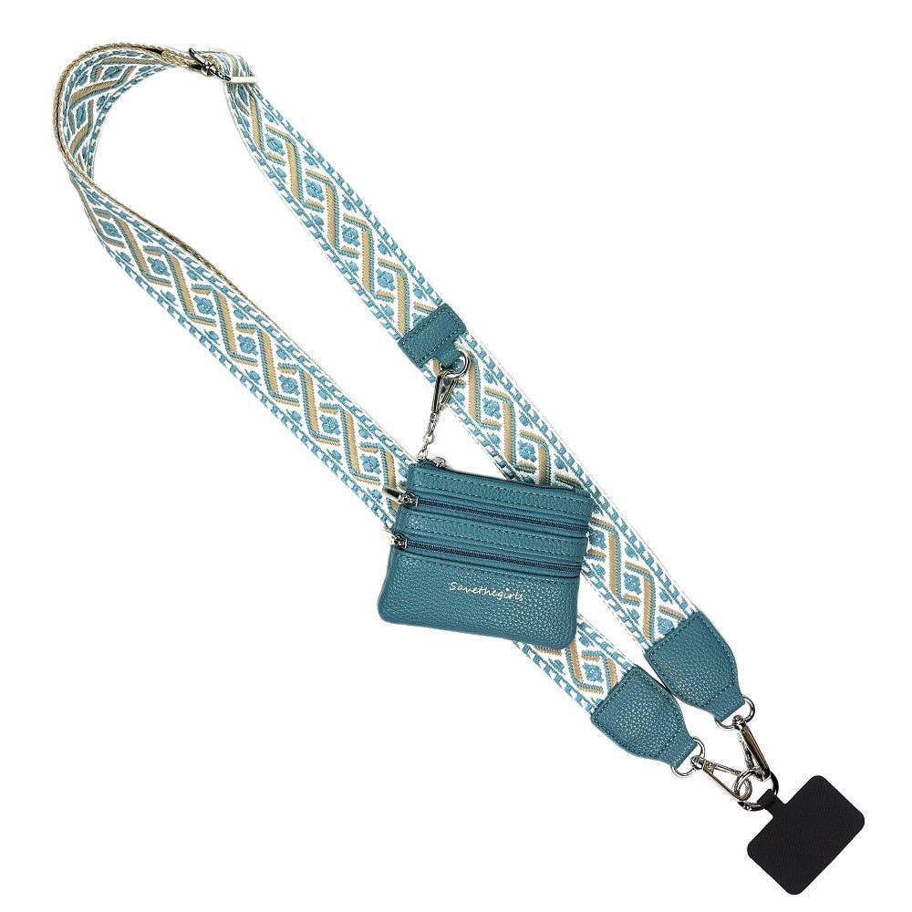 Clip & Go Strap w/Zippered Pouch XOXO - Blush & Cactus