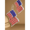 Patriotic American Flag Seed Bead Earrings - Blush & Cactus