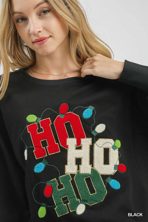 HO HO HO Festive Sweatshirt - Blush & Cactus
