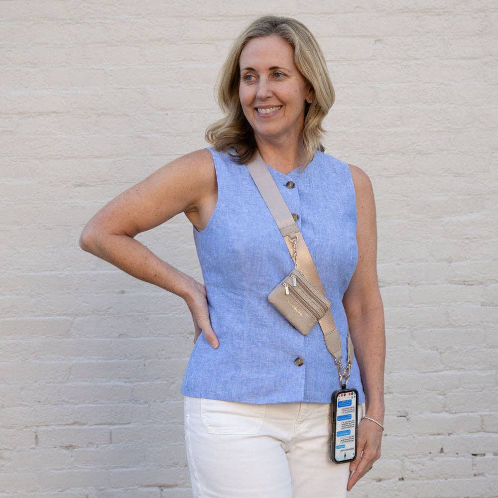 Clip & Go Strap with Pouch - Neutral Collection - Blush & Cactus