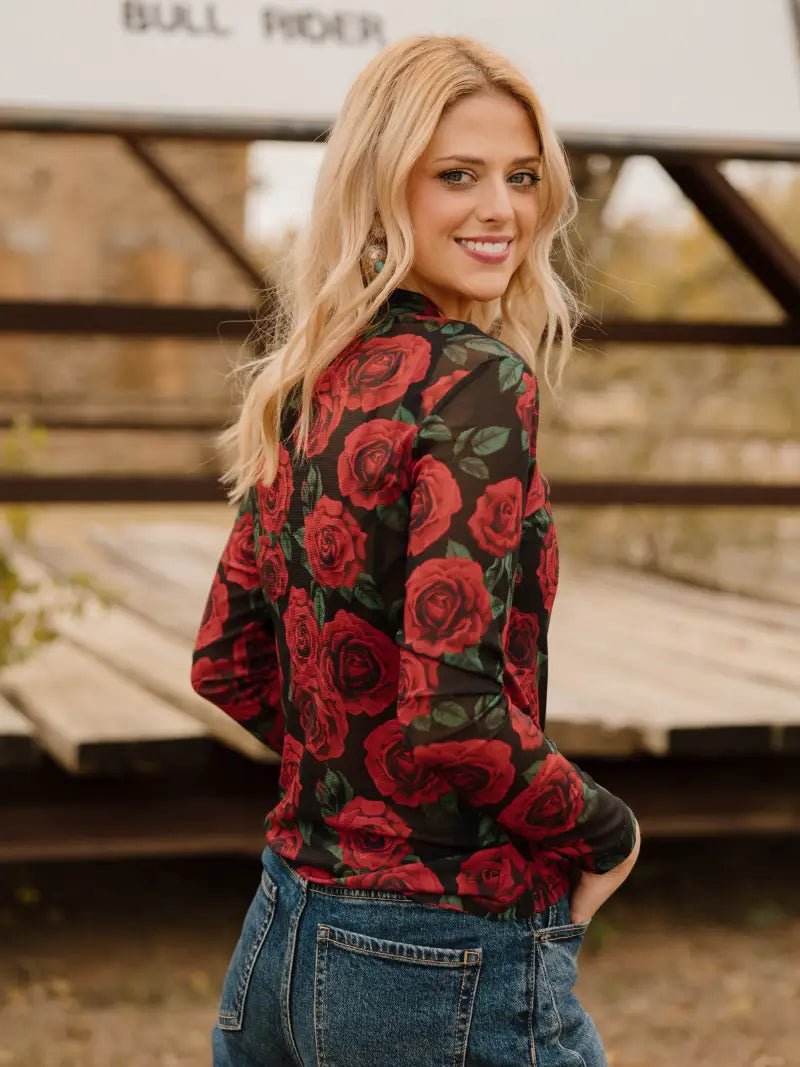 Rose of My Heart Mesh Top - Blush & Cactus