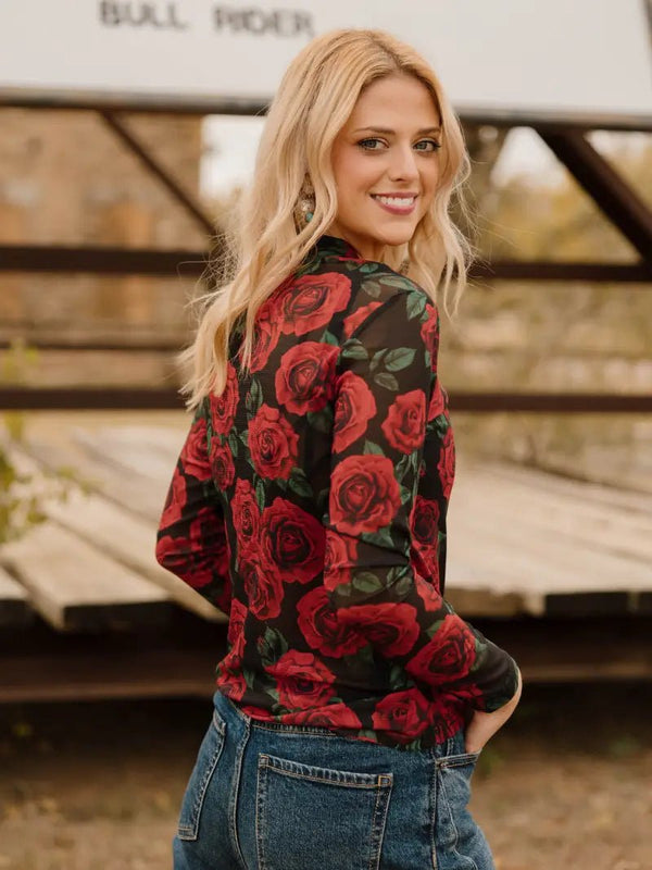 Rose of My Heart Mesh Top - Blush & Cactus