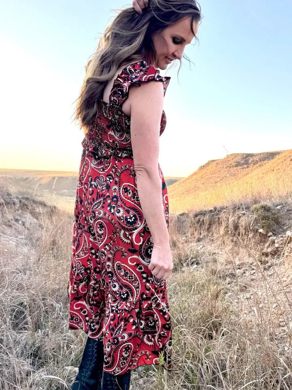 Canyon Paisley Dress - Blush & Cactus