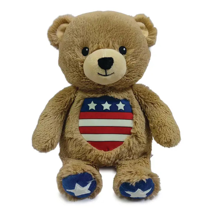 USA Themed Bear Warmies Microwavable Weighted Animal