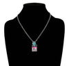 Western Cactus with Rodeo Logo Necklace - Blush & Cactus