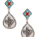 Cactus Tear drop Alloy Earrings