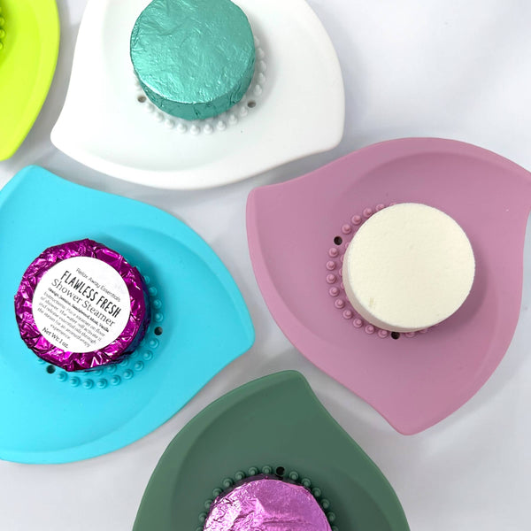 Shower Steamer Tray - Silicone Soap Tray - Blush & Cactus