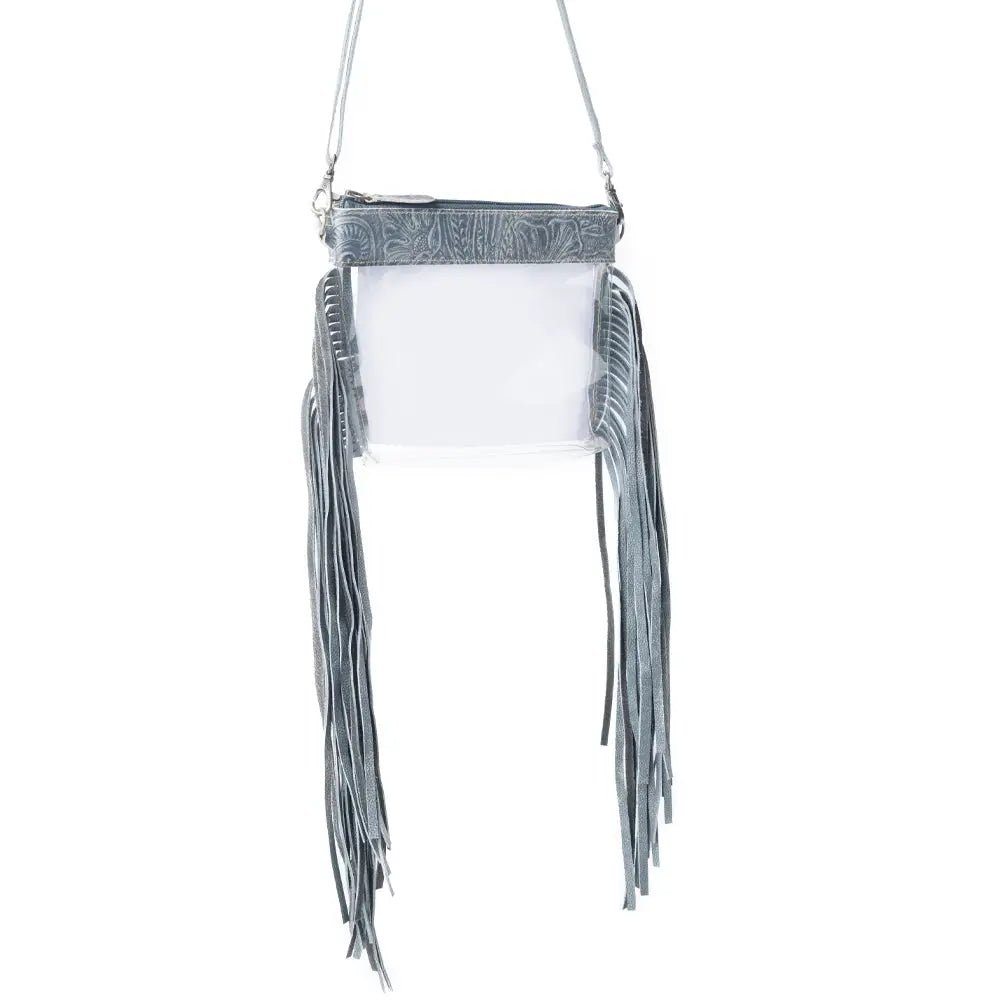 Myra Frontier Trail Clear Fringe Bag in Cactus Moss