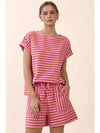 Pink Mocha Stripe Short Set