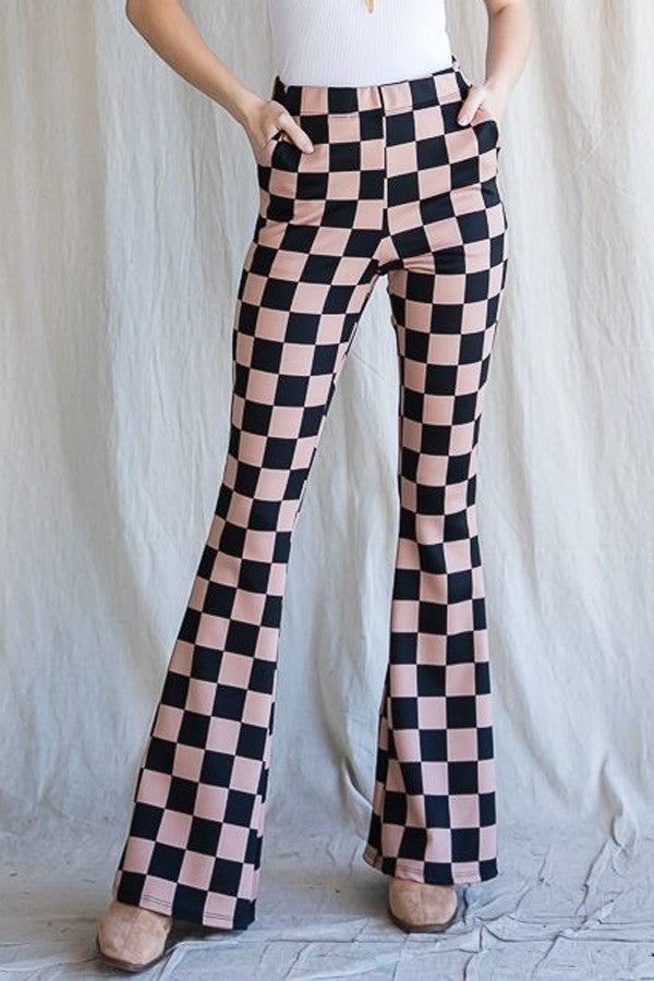 Jade By Jane Black and Mocha Checkered Pants