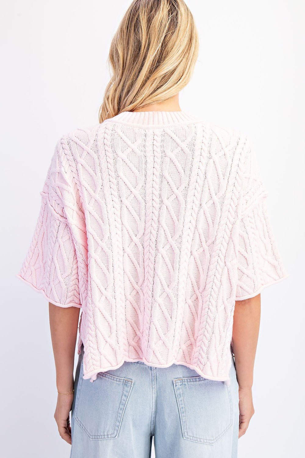 Oversized Sweater Top - Blush & Cactus