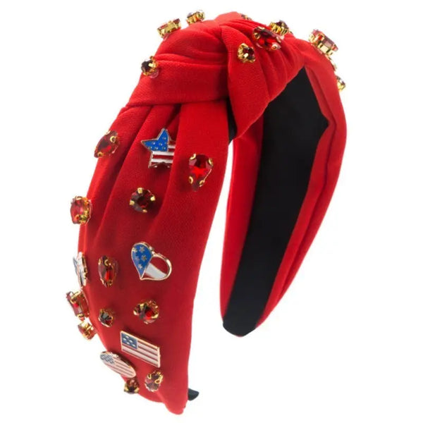 4TH of July Flag Star Rhinestone Stud Headband