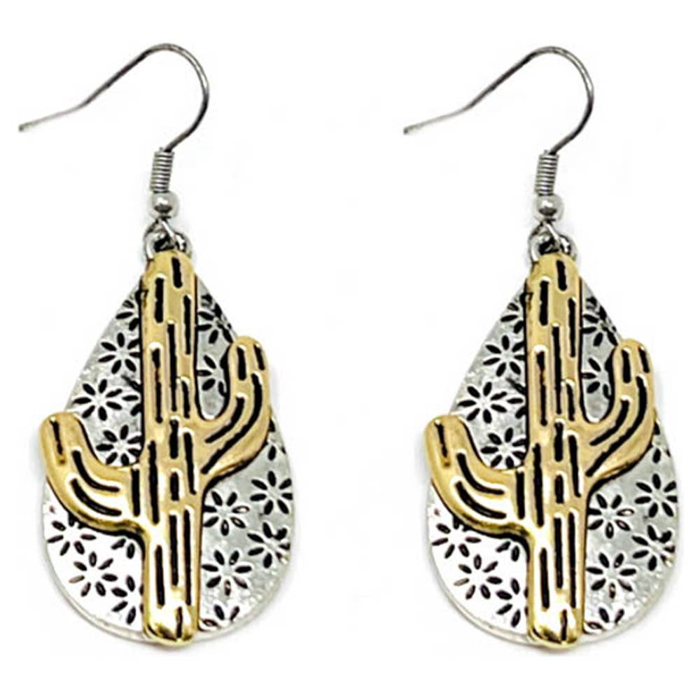 WESTERN CACTUS DANGLE EARRING