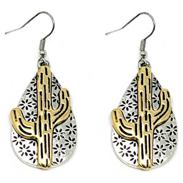 WESTERN CACTUS DANGLE EARRING