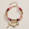 Vibrant Beaded Bracelet | Gold-Tone Trio Charms