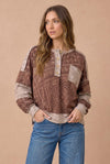 Paisley Patchwork French Terry Pullover Top