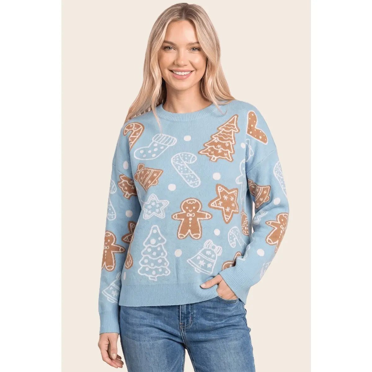 Christmas Ginger Bread Sweater - Blush & Cactus