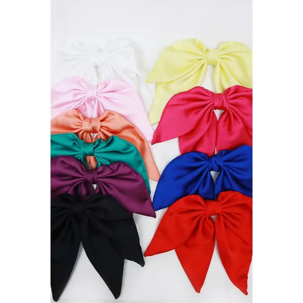 Solid Double Layer Alligator Bow Clip Set