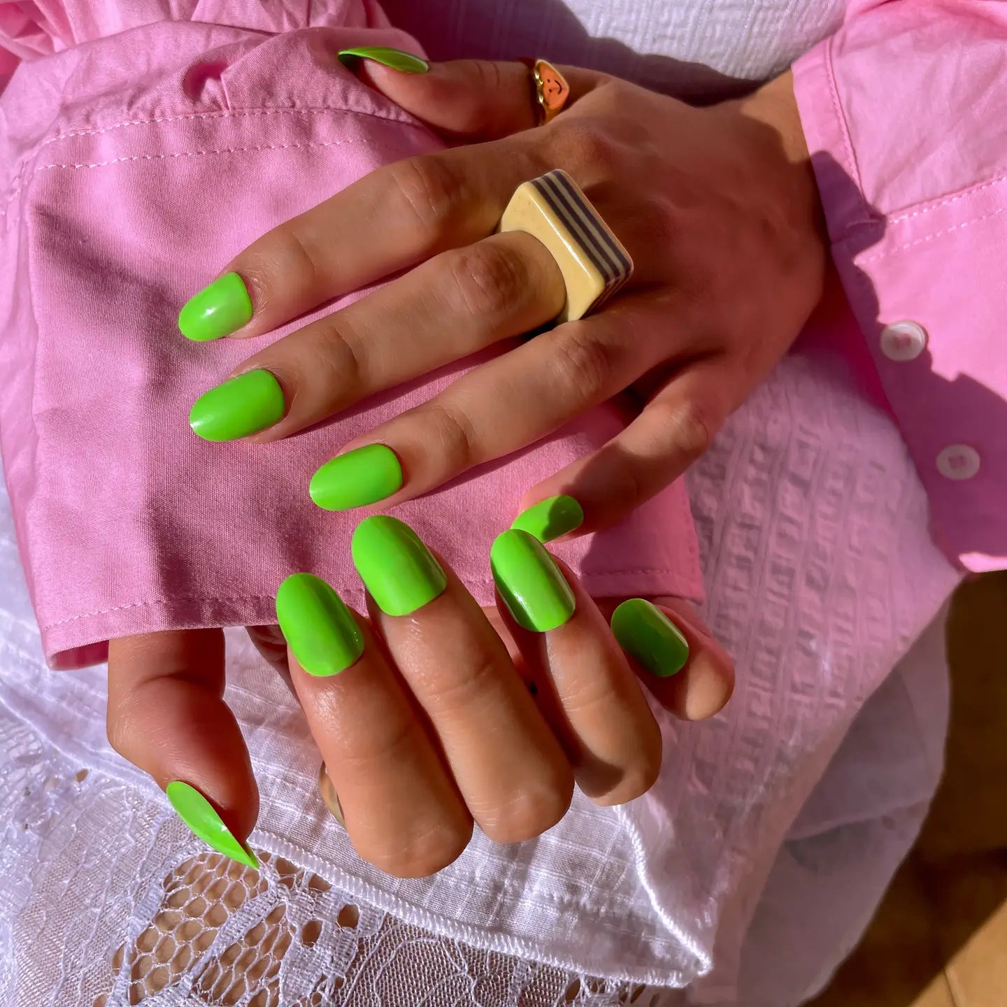 PaintLab Neon Green Press-On Nails