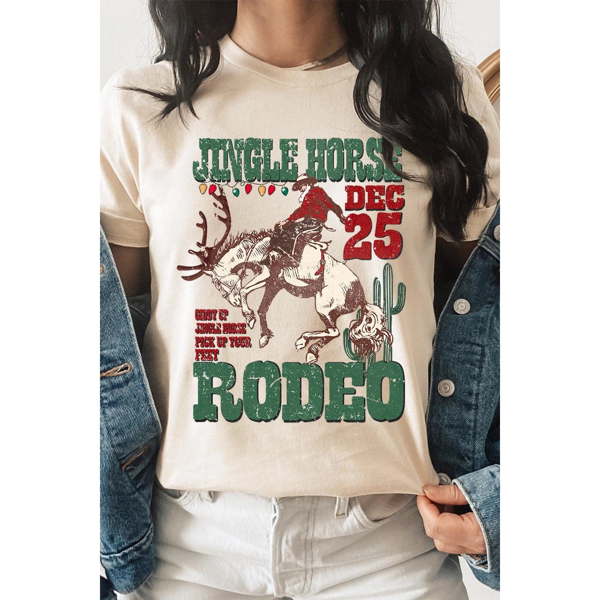 Jingle Horse Rodeo, Christmas  Short Sleeve, Graphic
