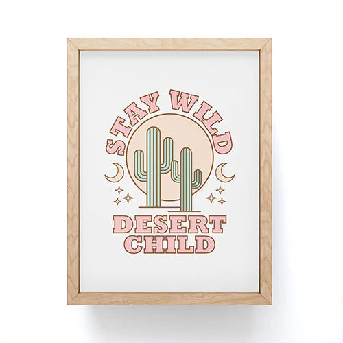 Stay Wild Desert Child Framed Mini Art Print