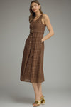 Entro Solid Sleeveless Midi Dress