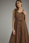 Entro Solid Sleeveless Midi Dress