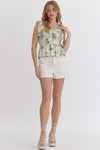 The Palm & Sand Floral Top - Blush & Cactus
