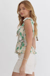 The Palm & Sand Floral Top - Blush & Cactus
