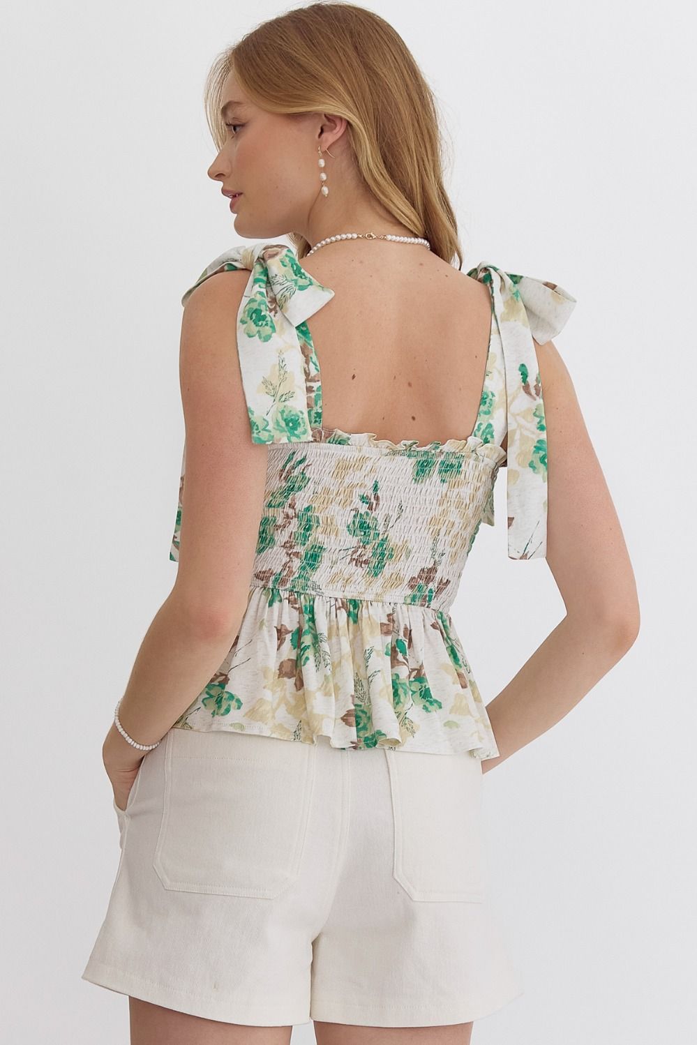 The Palm & Sand Floral Top - Blush & Cactus