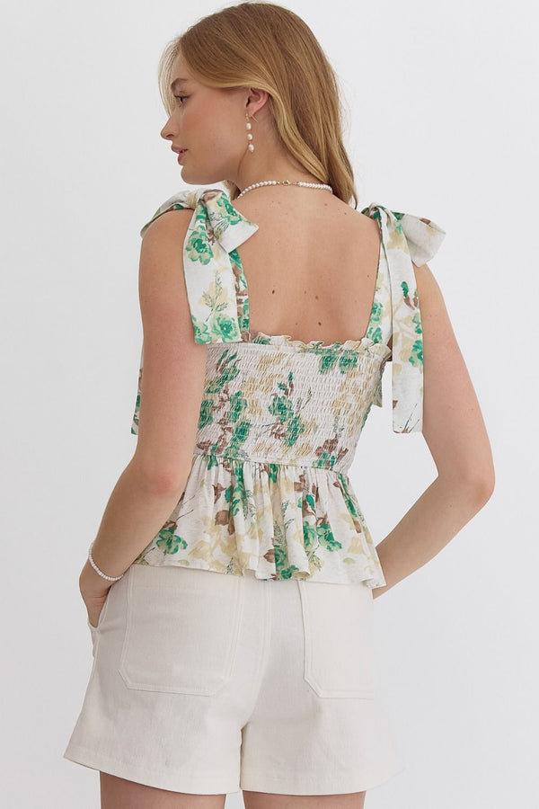 The Palm & Sand Floral Top - Blush & Cactus
