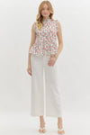 Entro Floral print Sleeveless Peplum Top