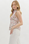 Entro Floral print Sleeveless Peplum Top