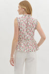 Entro Floral print Sleeveless Peplum Top