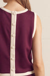 Entro solid sleeveless knit skirt & top set