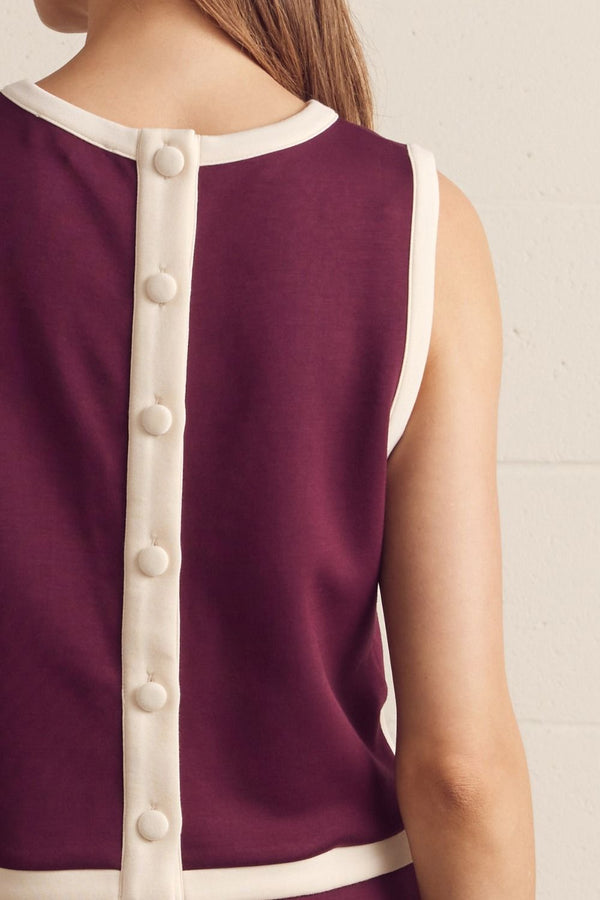Entro solid sleeveless knit skirt & top set