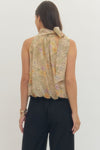 Entro Floral and animal mixed print sleeveless halter top - Blush & Cactus