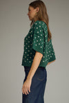Entro Polka Dot round Neck Short Sleeve Sweater Top