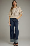 Entro Polka Dot Round Neck Sweater top
