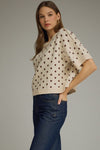 Entro Polka Dot Round Neck Sweater top