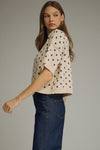 Entro Polka Dot Round Neck Sweater top