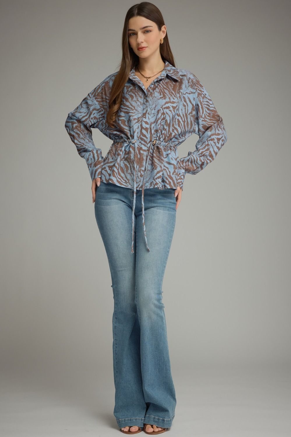 Entro Animal Print Long Sleeve Top