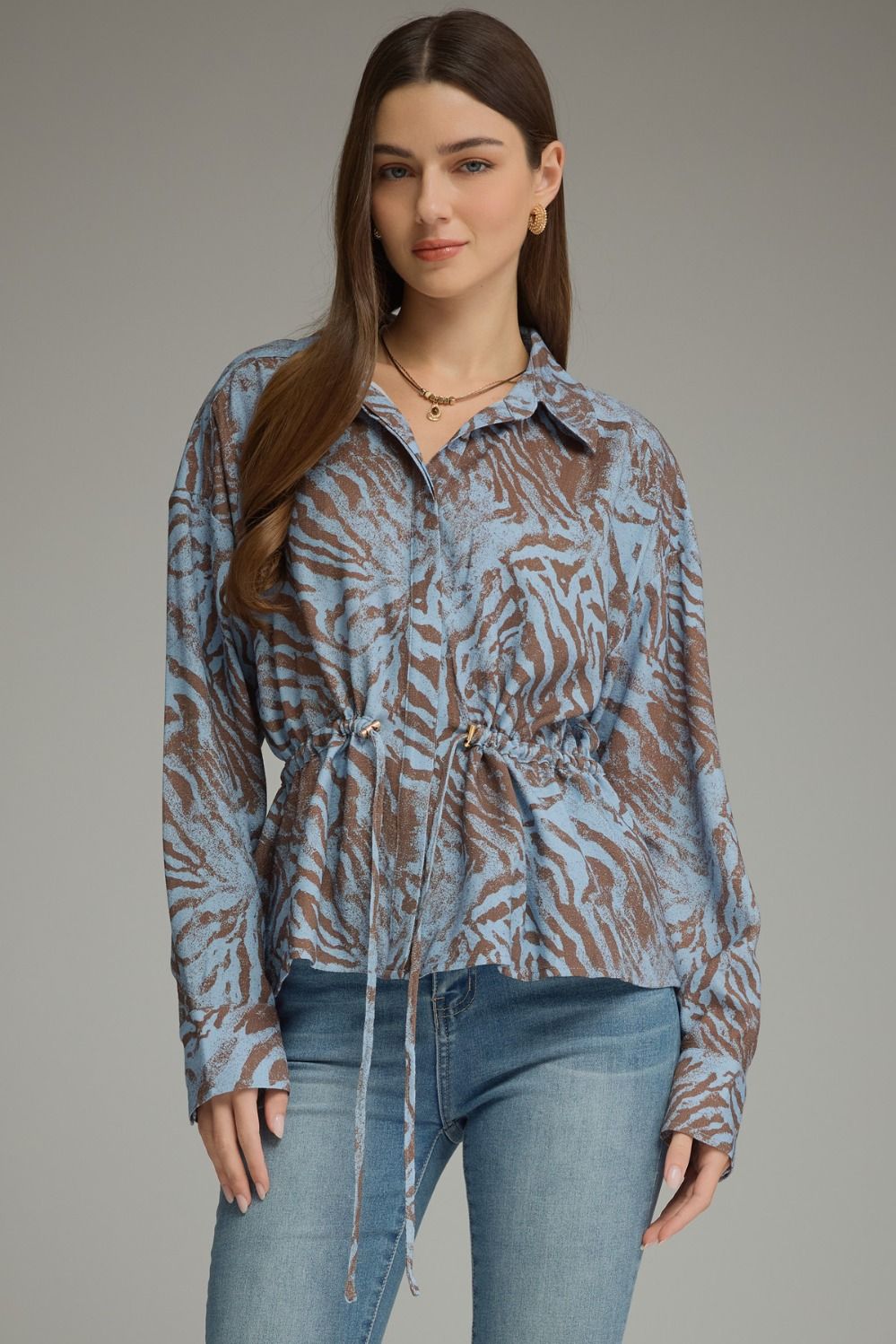Entro Animal Print Long Sleeve Top