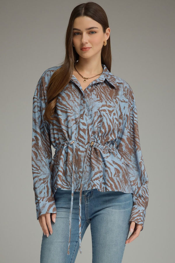 Entro Animal Print Long Sleeve Top